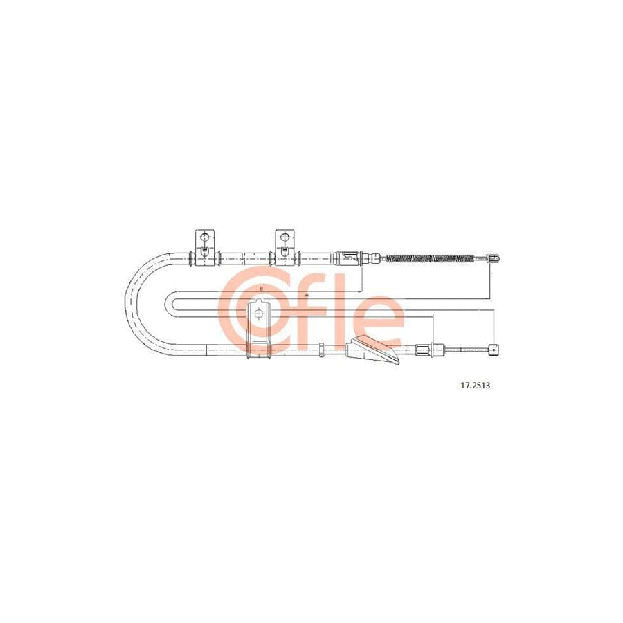 Cofle 17.2513 Hand Brake Cable for Hyundai Amica / Atoz (MX)