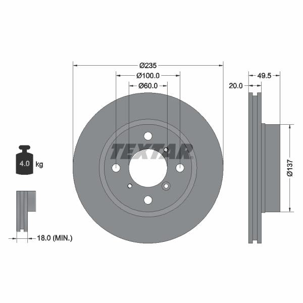 TEXTAR 92093200 Brake Disc