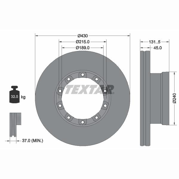 TEXTAR 93308700 Brake Disc