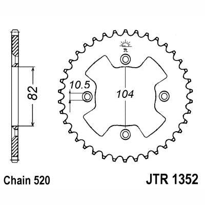 JT JTR1352,40 Chain Sprocket