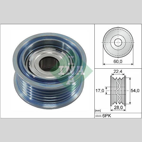 INA 532090010 V-Ribbed Belt Deflection/Guide Pulley