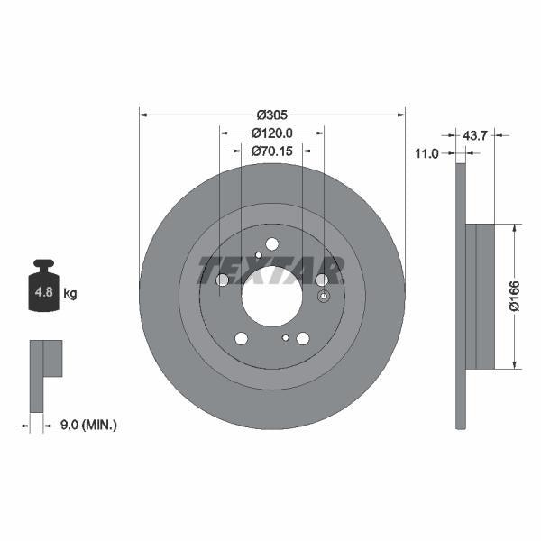 TEXTAR 92308403 Brake Disc