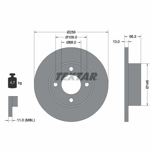 TEXTAR 92057800 Brake Disc