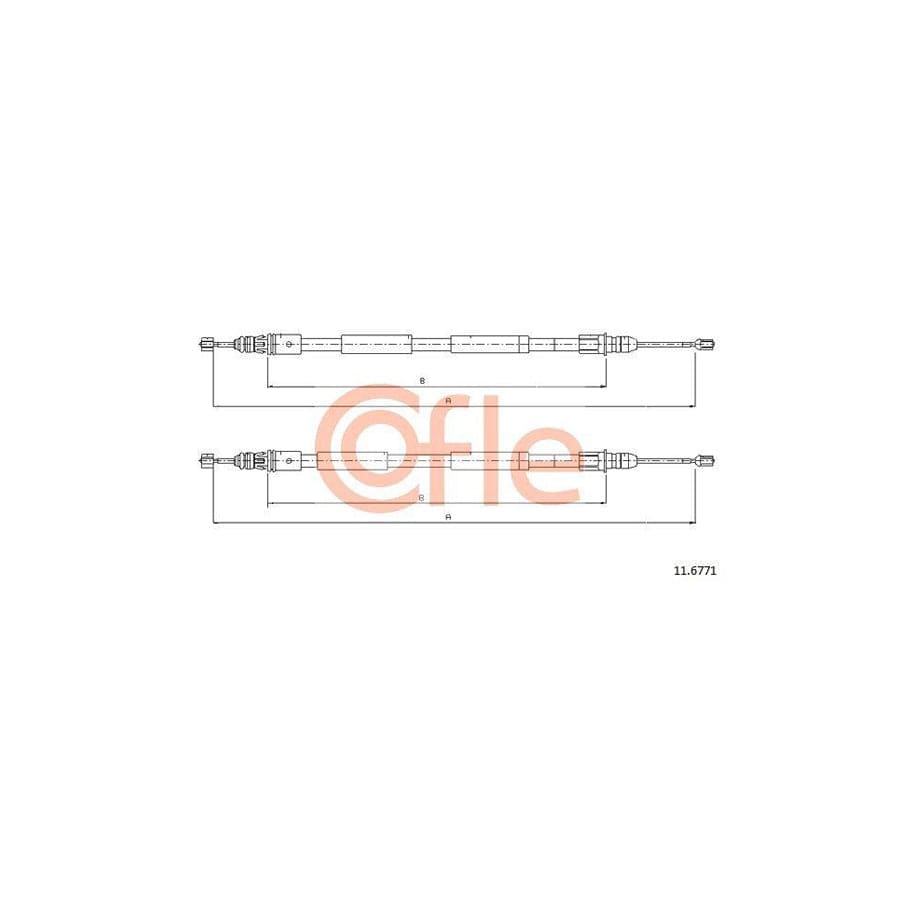 Cofle 92.11.6771 Hand Brake Cable for Renault Espace III (Je)