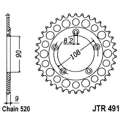 JT JTR491,40 Chain Sprocket