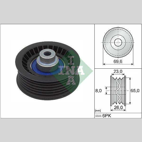 INA 532091710 V-Ribbed Belt Deflection/Guide Pulley