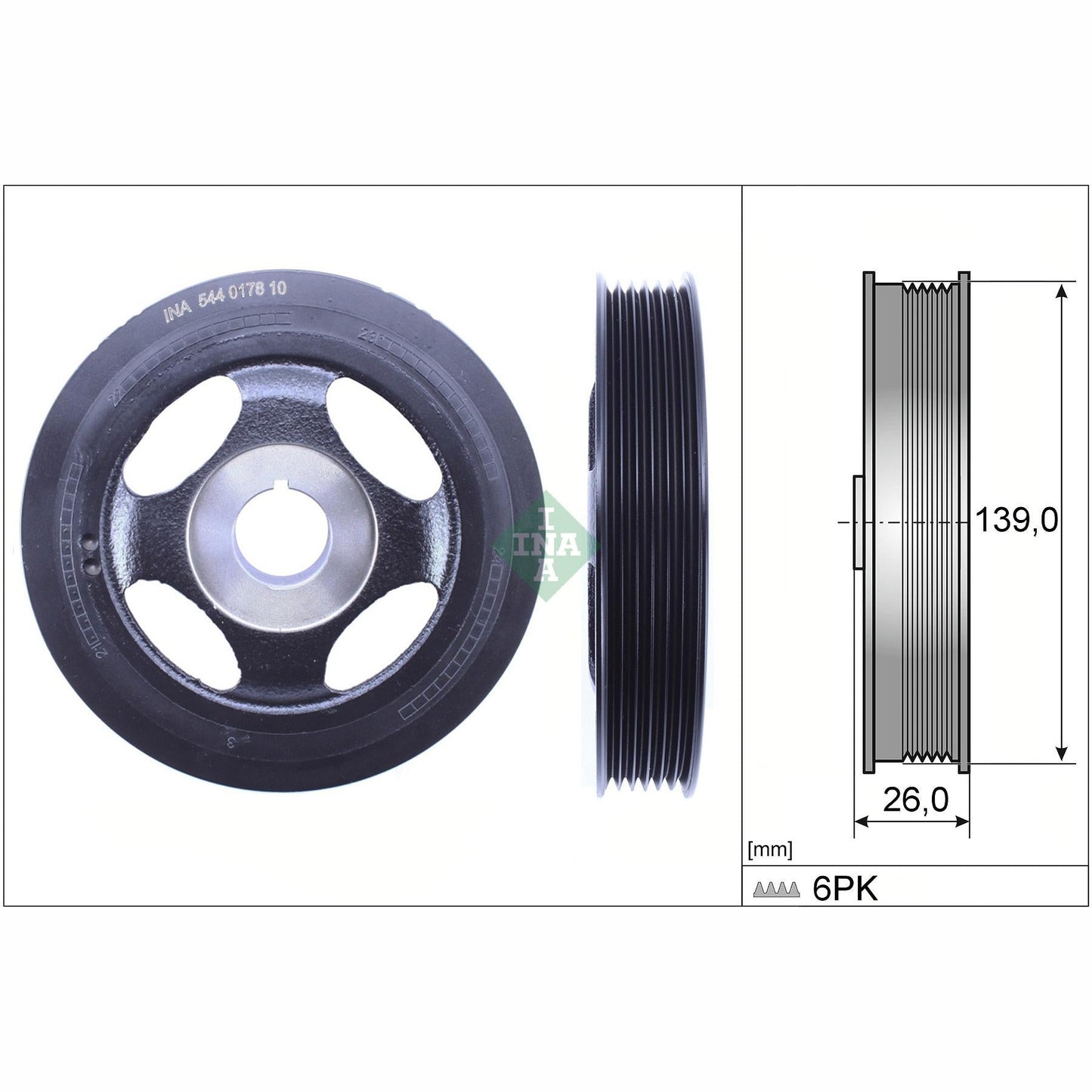 INA 544017810 Crankshaft Belt Pulley
