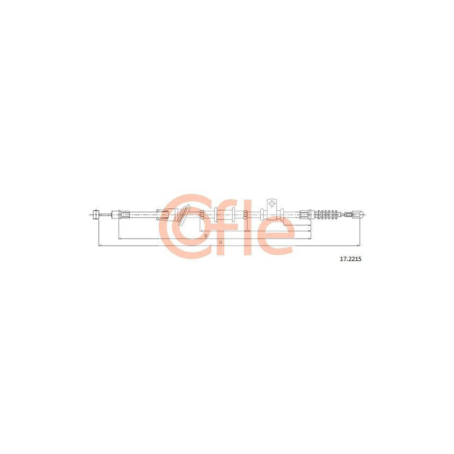Cofle 17.2215 Hand Brake Cable for Mitsubishi Space Star (Dg_A)