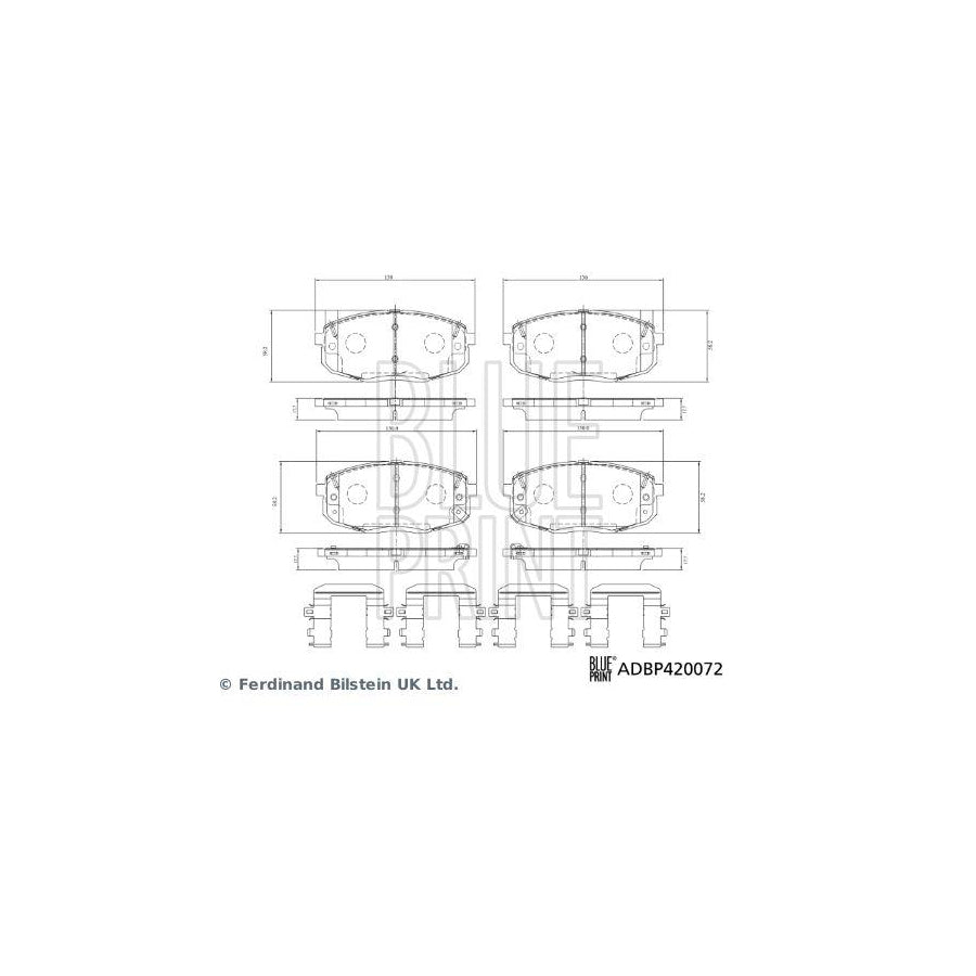 Blue Print Adbp420072 Brake Pad Set for Hyundai Kona