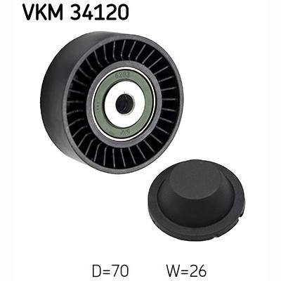SKF VKM34120 V-Ribbed Belt Deflection/Guide Pulley