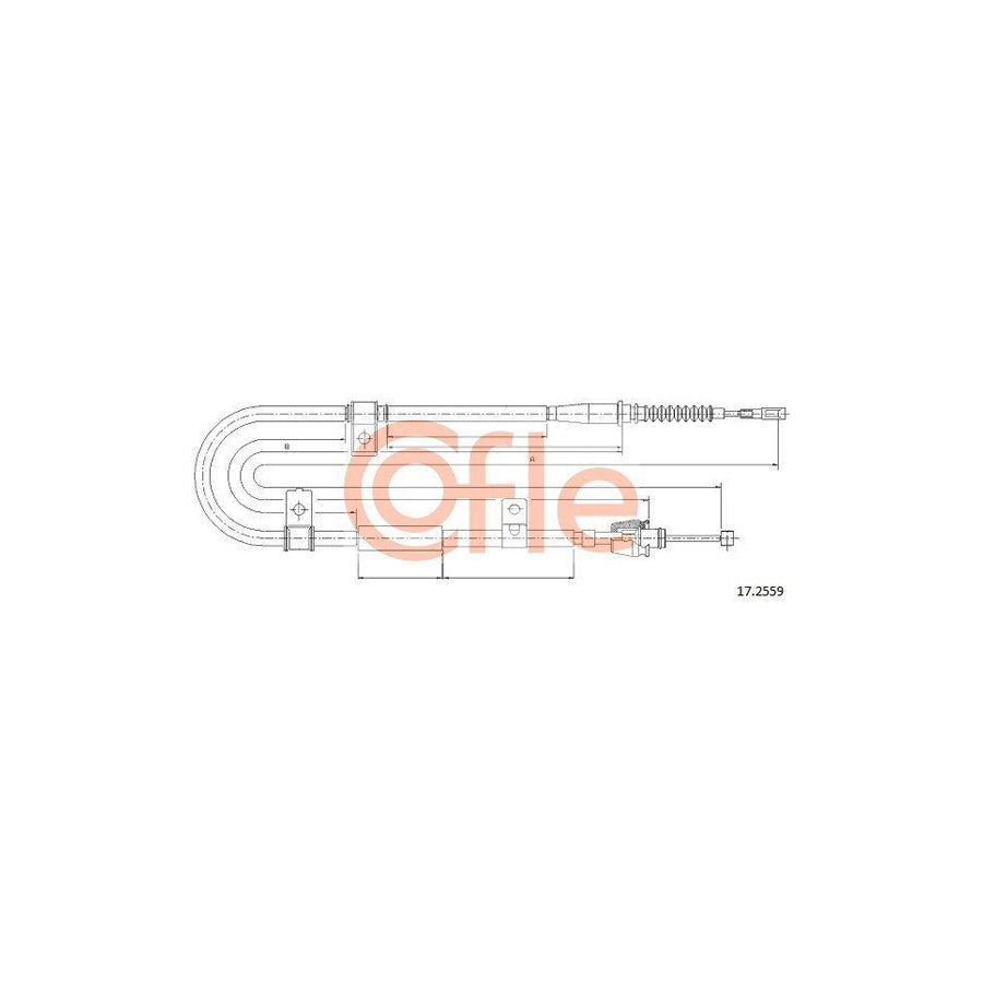 Cofle 17.2559 Hand Brake Cable for Hyundai Elantra