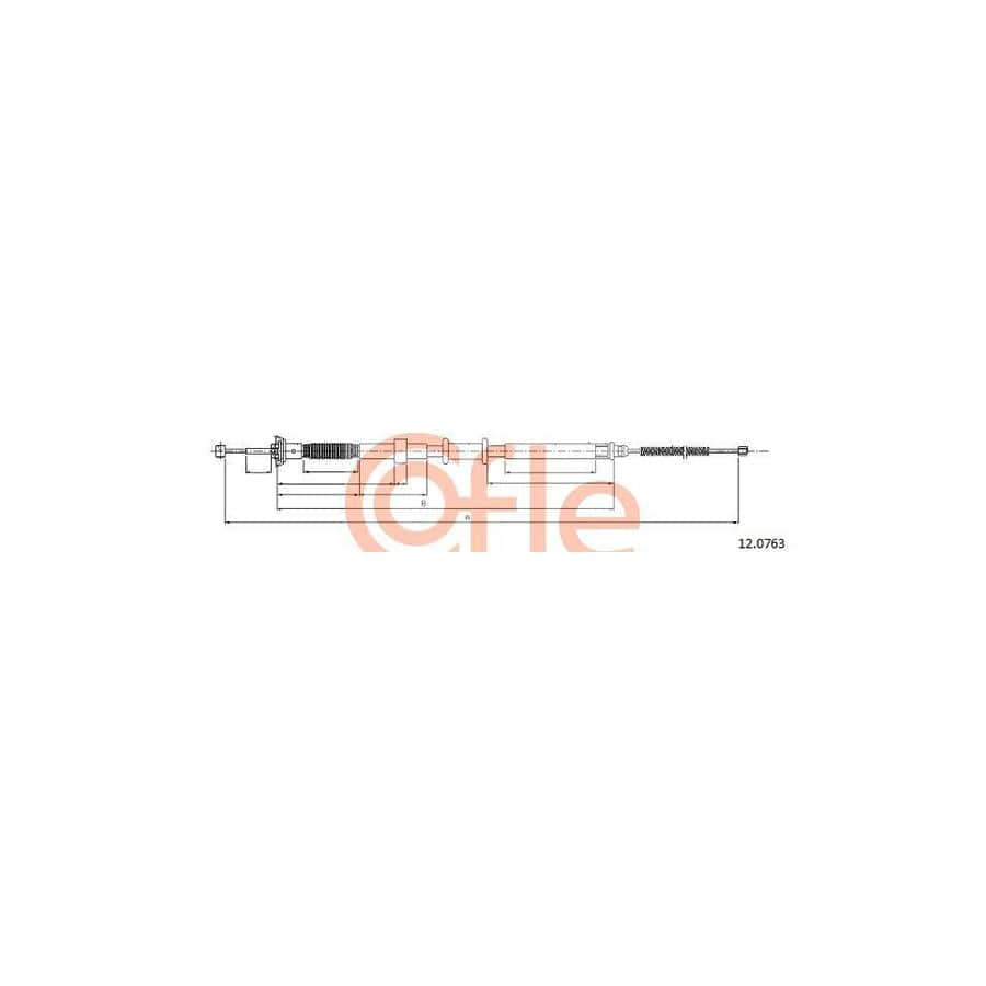 Cofle 12.0763 Hand Brake Cable for Fiat Panda II Hatchback (169)