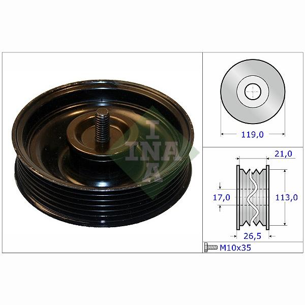 INA 532069510 V-Ribbed Belt Deflection/Guide Pulley