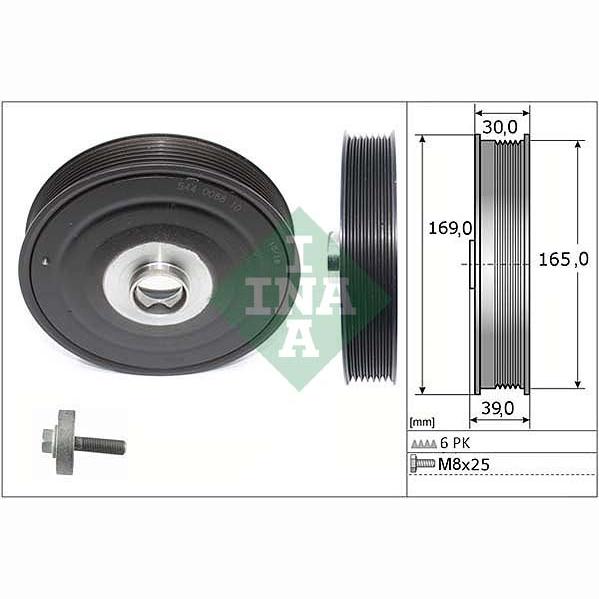 INA 544008820 Crankshaft Belt Pulley