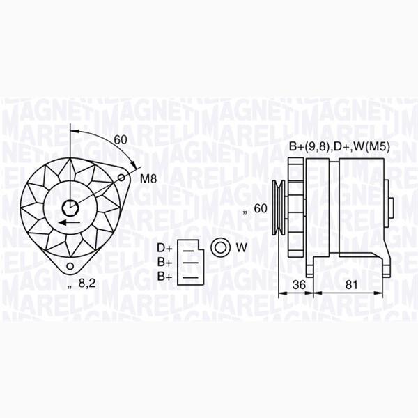 MAGNETI MARELLI 063731227010 Alternator