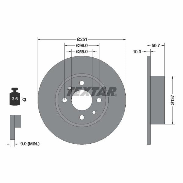 TEXTAR 92034203 Brake Disc