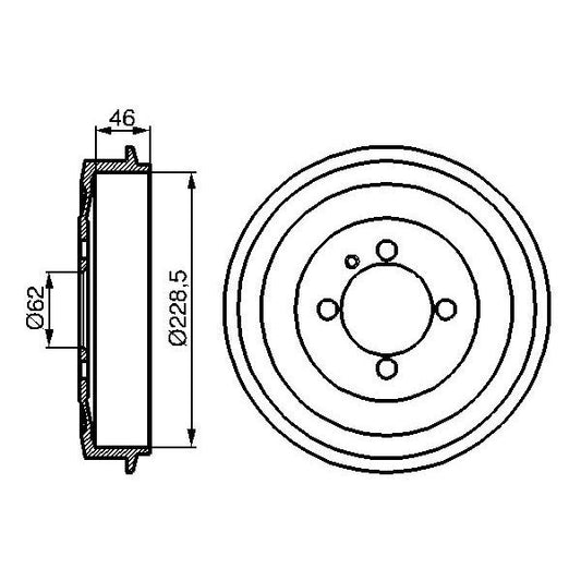 BOSCH 0986477039 Brake Drum