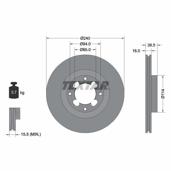 TEXTAR 92092200 Brake Disc