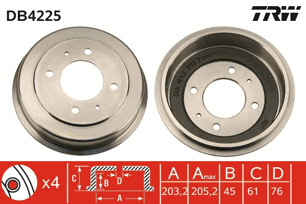 TRW MOTO DB4225 Brake Drum