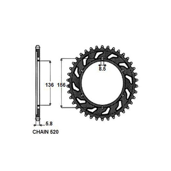 SUNSTAR SUNR1-3631-50 Chain Sprocket