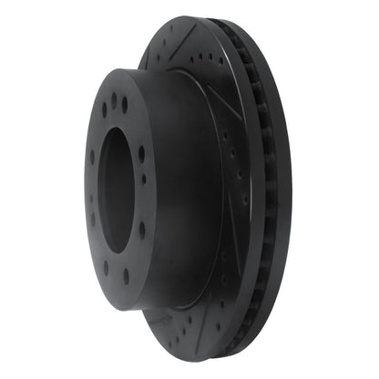 R1 Concepts R1 11-25 Chevrolet Suburban 3500 HD Front Left Drilled & Slotted Black Brake Rotor