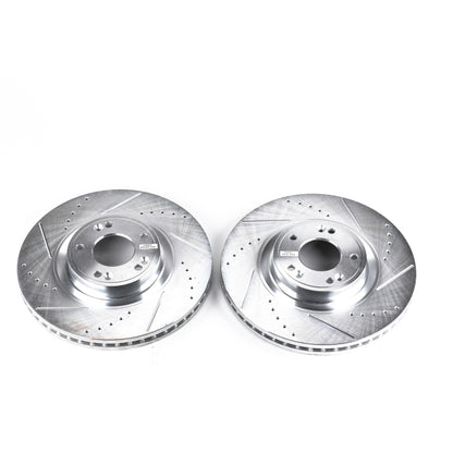 PowerStop Power Stop 09-14 Hyundai Genesis Front Evolution Drilled & Slotted Rotors - Pair