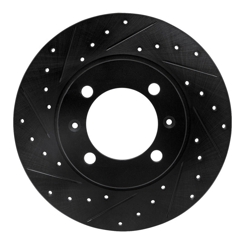 R1 Concepts R1 81-87 Saab 900 Front Left Drilled & Slotted Black Brake Rotor