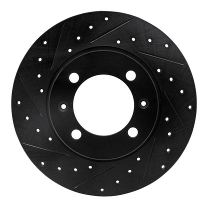 R1 Concepts R1 81-87 Saab 900 Front Left Drilled & Slotted Black Brake Rotor