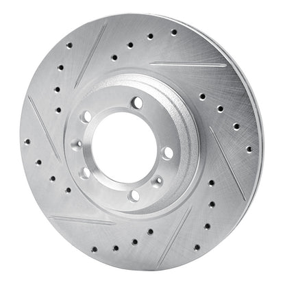 R1 Concepts R1 81-89 Alfa Romeo Milano Front Left Drilled & Slotted Silver Brake Rotor