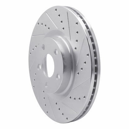 R1 Concepts R1 17-20 Lincoln MKZ Front Right Drilled & Slotted Silver Brake Rotor