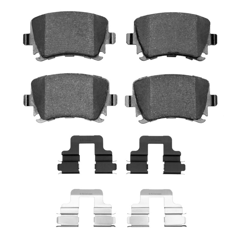 R1 Concepts R1 00-18 Audi A4 Quattro Rear Semi Met Pads & Hardware Kit