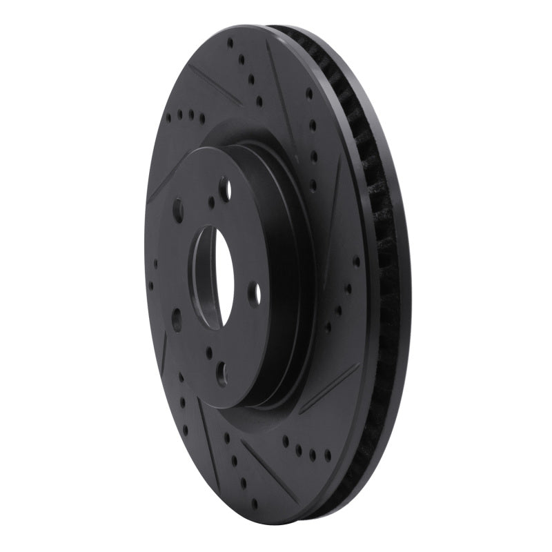 R1 Concepts R1 02-08 Seat ALHAMBRA Front Right Drilled & Slotted Black Brake Rotor