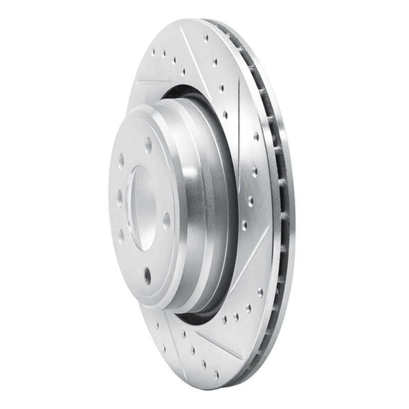 R1 Concepts R1 95-03 BMW 750IL Rear Right Drilled & Slotted Silver Brake Rotor