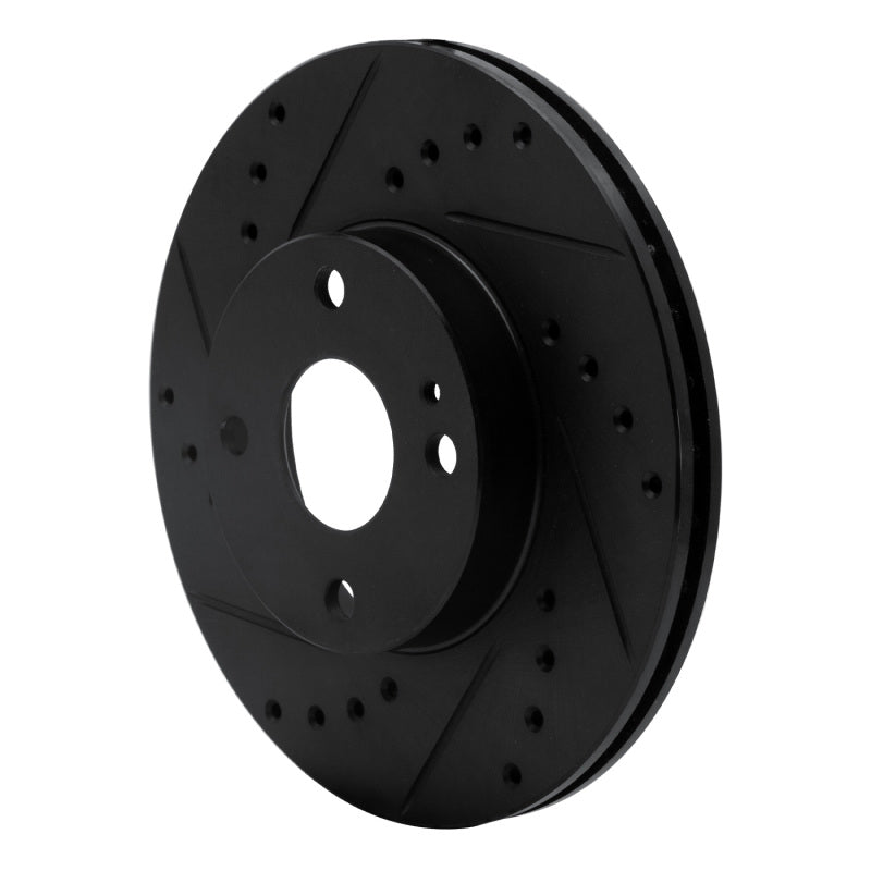 R1 Concepts R1 94-02 Mazda Miata Front Left Drilled & Slotted Black Brake Rotor