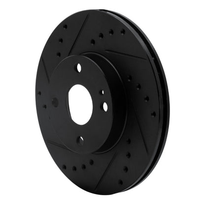 R1 Concepts R1 94-02 Mazda Miata Front Left Drilled & Slotted Black Brake Rotor