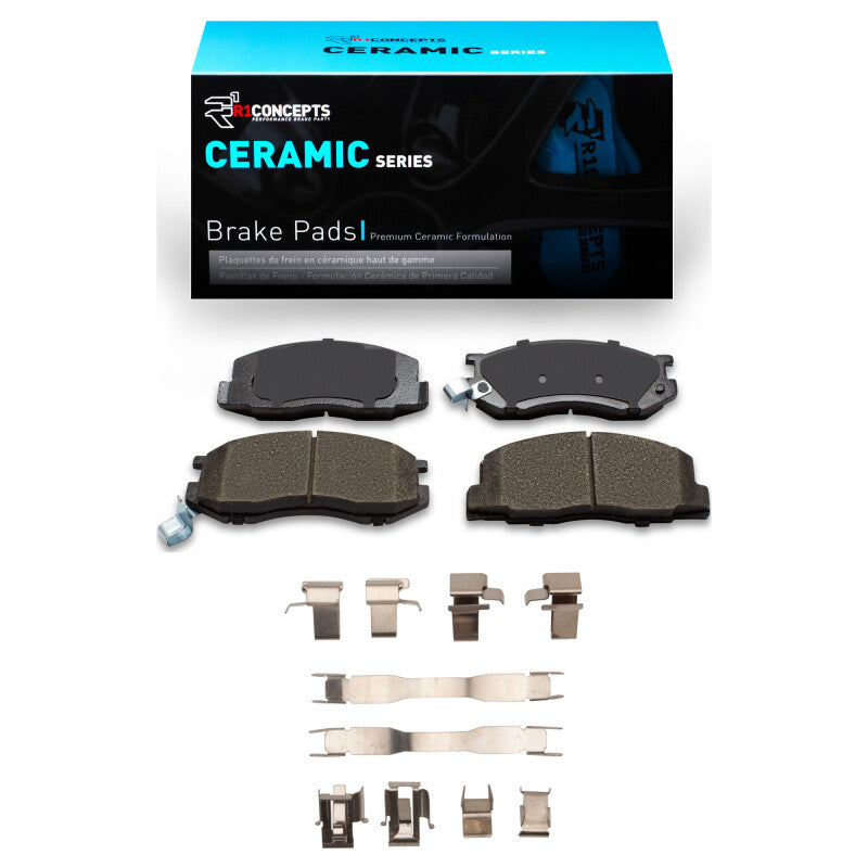 R1 Concepts R1 1984-1989 Toyota Van Front R1 Ceramic Pads & Hardware Kit