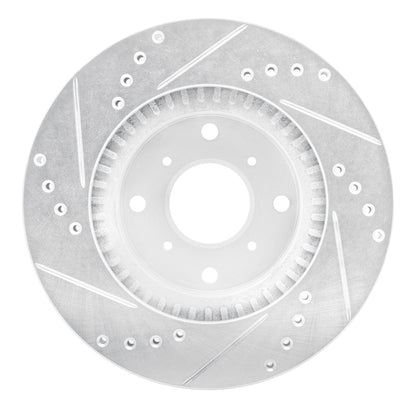 R1 Concepts R1 87-90 Acura Legend Front Right Drilled & Slotted Silver Brake Rotor