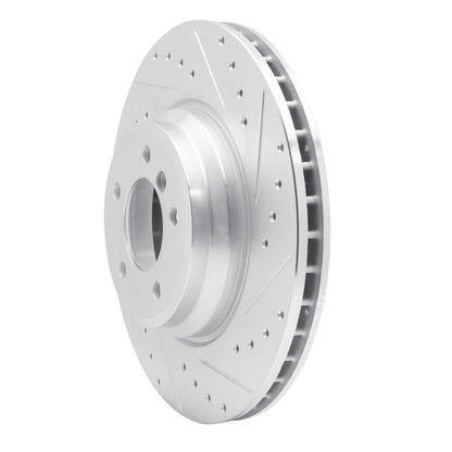 R1 Concepts R1 07-15 BMW 335XI Front Right Drilled & Slotted Silver Brake Rotor