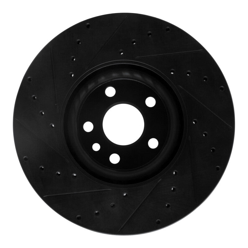 R1 Concepts R1 16-17 Volvo XC60 Front Right Drilled & Slotted Black Brake Rotor