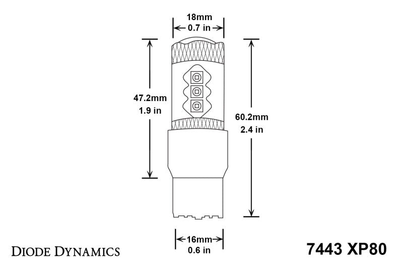 Diode Dynamics 7443 LED Bulb XP80 LED - Amber (Single)