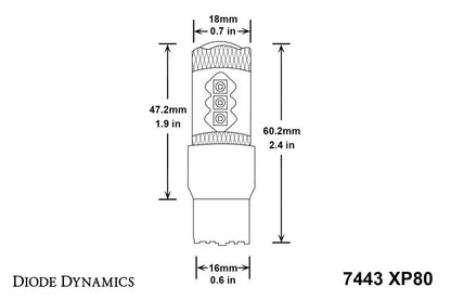 Diode Dynamics 7443 LED Bulb XP80 LED - Amber (Single)