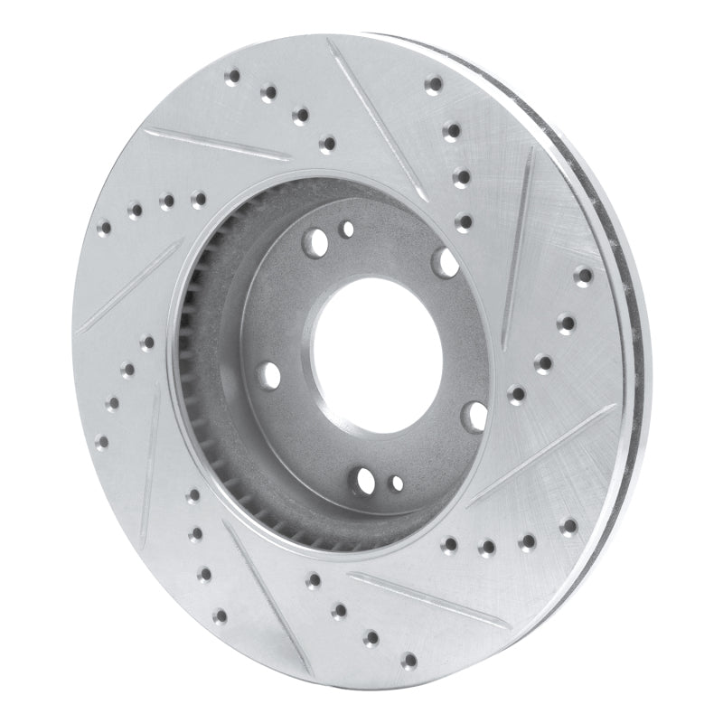 R1 Concepts R1 07-10 Kia Rondo (Canada) Front Left Drilled & Slotted Silver Brake Rotor