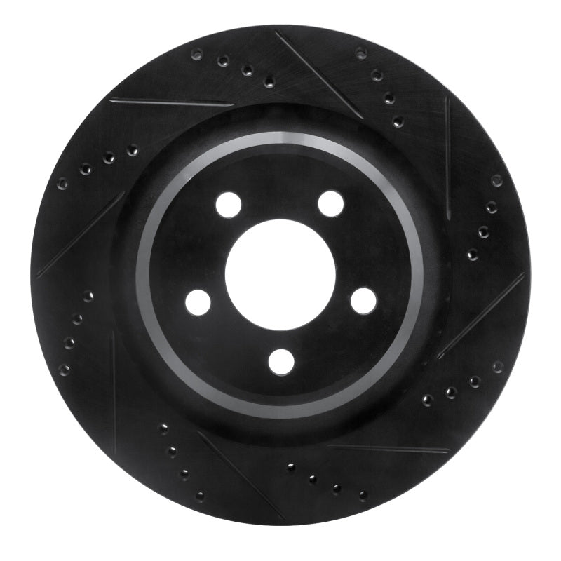 R1 Concepts R1 05-23 Chrysler 300 Rear Right Drilled & Slotted Black Brake Rotor