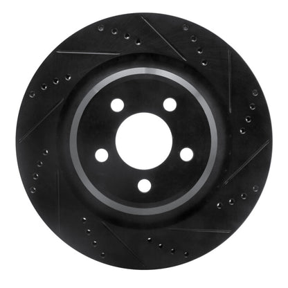 R1 Concepts R1 05-23 Chrysler 300 Rear Right Drilled & Slotted Black Brake Rotor
