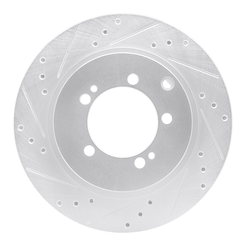R1 Concepts R1 93-99 Dodge STEALTH Rear Left Drilled & Slotted Silver Brake Rotor