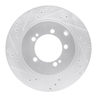 R1 Concepts R1 93-99 Dodge STEALTH Rear Left Drilled & Slotted Silver Brake Rotor