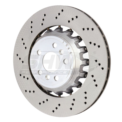 SHW Performance SHW 2020+ BMW X3 M 3.0L Left Rear Cross-Drilled Lightweight Brake Rotor (34118054827)