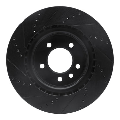 R1 Concepts R1 18-20 Land Rover Range Rover Sport Rear Right Drilled & Slotted Black Brake Rotor