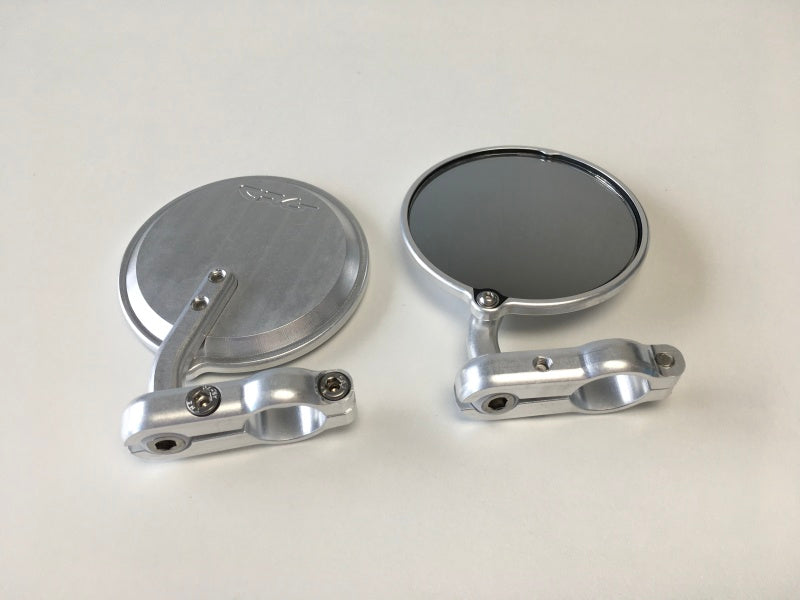 CRG Constructors CRG Hindsight Folding 3 in. Round Bar-End Mirror Left - Silver