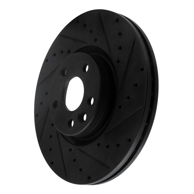 R1 Concepts R1 16-17 Volvo XC60 Front Right Drilled & Slotted Black Brake Rotor